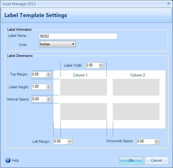 New Label Template Example: 30252 Address label