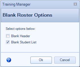 Blank Roster Options